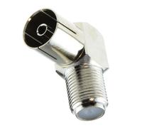 kenable Right Angle Satellite F Type Screw Female to RF Female Socket Adapter [F type Female to FEMALE RF]