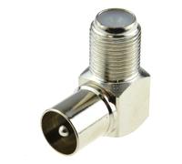 kenable Right Angle Satellite F Type Screw Female to RF MALE Socket Adapter [F type Female to MALE RF]