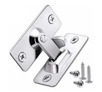 Right Angle Sliding Door Locking Latch, 5 Pcs Stainless Steel 90 Degree Barn Bolt Hook Latch Door Lock Black Silver 44x19mm(Silver)