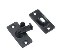 Right Angle Sliding Door Locking Latch, 5 Pcs Stainless Steel 90 Degree Barn Bolt Hook Latch Door Lock Black Silver 44x19mm(Black)