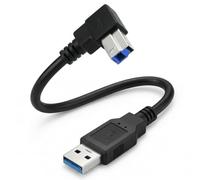 Right Angle USB 3.0 Printer Cable,USB 3.0 Type A Male to B Male Printer Scanner Cord Compatible with HP,Brother,Samsung,Dell,Canon,Lexmark,Epson,Xerox,Fujitsu ScanSnap iX500 scanner (50cm) (Up)