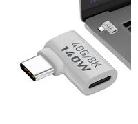 Right Angle USB C Adapter - USB C 90 Degree Adapter, USB C Right Angle Adapter | PD 140W Right Angle Connector Rapid Charge Adapter - 8K 60Hz Male to Female Vertical Adapter, USB Type C Extender