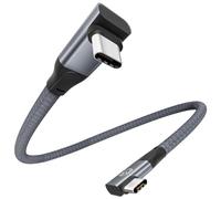 Right Angle USB C Cable Short 30CM, 20Gbps USBC to USBC 3.2 Gen2x2 Cable | Dual 90 Degree USB C Data Transfer Cable, 240W 5K/4K@60Hz Video Display for Monitor, iPhone 17 16, MacBook, iPad, Galaxy S26