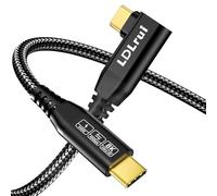 Right Angle USB C Monitor Video Display Cable 1.8M, 8K/4K@60Hz 40Gbps 240W Braided Gold-Plated, Thunderbolt 4/3 Cable Compatible, for MacBook, iPhone 17, Laptop, Portable Monitor, Docking Station