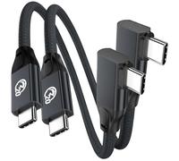 Right Angle USB C to USB C Short Cable 0.2M 2 Pack, USBC 90 Degree Cable 100W, Type C 3.2 Gen2x2 20Gbps Data Transfer Fast Charge Cord, 4K@60Hz Video, for iPhone 17 16 15, Pixel 10 9, Galaxy S26 S25