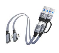 Right Angle USB C to USB C Short Cable 0.3M 2Pack, 20Gbps USB3.2 Gen 2x2 Data Cable, 3 in 1 240W USB A/C to USBC Charger Cord Fast Charging, 5K/4K Type C Monitor Cord for iPhone 17, iPad, Galaxy S25