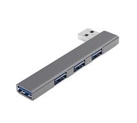 Right Angle USB3.0 Hub 4 Ports Aluminum Alloy Construction Simultaneous Connection & USB2.0 Connectivity USB Port Expander for Computer