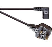 RIGHT ANGLED IEC 320 UK MAINS POWER CABLE LEAD BLACK 2M