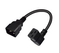 Right Angled IEC320 C19 to C20 Power Cable 16A 250V, 3 Pin PDU UPS Power Cord 14AWG Efficient and Travel Cord Cable