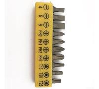 Right-Angled Offset L-Wrench Set with 10-Piece Hex Screwdriver Bits, Heavy-Duty Iron Core & Plastic Handle, Compact 11 x 4 x 1 cm Mechanic Tool