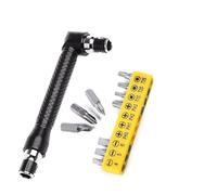 Right Angled Offset Wrench, L-Shaped Hex Wrench Set for Mechanics, 11 x 4 cm Iron and Adjustable Spanner with 10 Screwdriver Bits