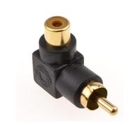 kenable Right Angled RCA Phono Adapter Black Audio Plug to Socket Gold Plated