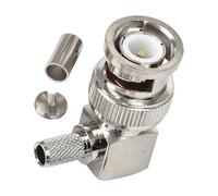 Right Angles Crimp Connector Male Plug 90 Degree Elbow Coaxial Adapters for Modem, Wall Plate, Satellite Receiver L Type Connector