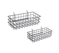 Right Arrange Pegboard Basket Set of 2, Medium + Small Size Basket, Black - Hooks to Any Peg Board - Organize Tools, Workbench, Accessories, Garage Storage - Wall Organizer Attachments