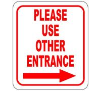 Right Arrow Door Sign for Employees, Visitors or Deliveries - Outdoor Gate, Street Signs - Indoor/Outdoor - 8.5" x 10"