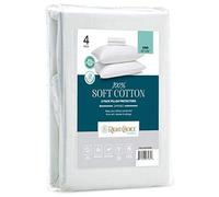 Right Choice Bedding Cotton Pillow Protectors with Zipper, (Set of 4)