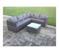 (right corner sofa +square table, without rain covers) L shape corner rattan sofa garden furniture chair