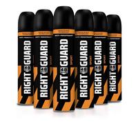 Right Guard Mens Deodorant, Total Defence 5 Sport 48H High-Performance Anti-Perspirant Spray, Multipack 6 x 250 ml