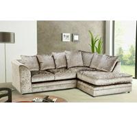 (Right Hand) Aurora Crushed Velvet Corner Sofa Snugg Furniture UK Limited Light Beige One Size