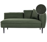 Right Hand Boucle Chaise Lounge Dark Green CHEVANNES