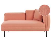 Right-Hand Chaise Lounge CHEVANNES Boucle Peach Pink