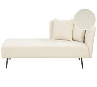 Right Hand Boucle Chaise Lounge White RIOM