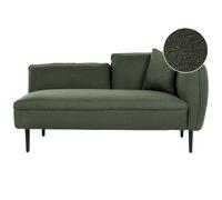 Beliani Right Hand Boucle Chaise Lounge Dark Green Chevannes, Green