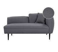 Beliani Right-Hand Chaise Longue Chevannes Boucle Dark Grey