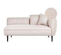 Beliani Right Hand Boucle Chaise Lounge Light Beige Chevannes, Brown