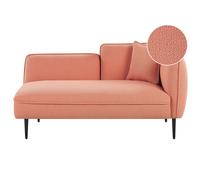 Right-Hand Chaise Lounge CHEVANNES Boucle Peach Pink