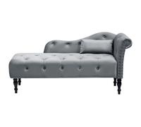 Beliani Right-Hand Chaise Longue Ivry Velvet Grey