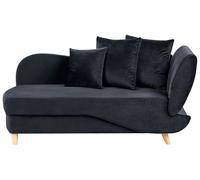 Beliani Right-Hand Chaise Longue Meri With Storage Velvet Black