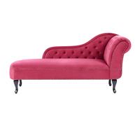 Beliani Right-Hand Chaise Longue Nimes Velvet Dark Red