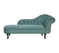 Beliani Right-Hand Chaise Longue NIMES Velvet Mint Green, Green