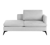 Beliani Right Hand Fabric Chaise Lounge Light Grey Sievoz, Grey