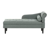 Beliani Right-Hand Chaise Lounge YVOIRE Fabric Green, Green