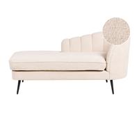 Beliani Right Hand Boucle Chaise Lounge Light Beige Allier, Brown