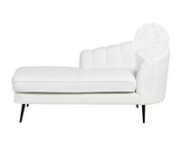 Beliani Right Hand Boucle Chaise Lounge Off-white Allier, White