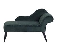 Beliani Right Hand Velvet Chaise Lounge Green Biarritz, Green