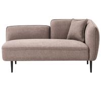 Right-Hand Chaise Longue CHEVANNES Fabric Light Brown