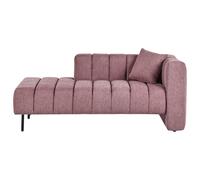 Beliani Right-Hand Chaise Lounge Lannils Fabric Pink