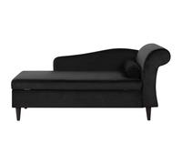 Beliani Right Hand Velvet Chaise Lounge Black Luiro, Black