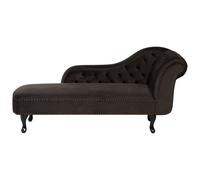 Beliani Right Hand Chaise Lounge Velvet Brown Nimes