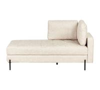 Right Hand Faux Leather Chaise Lounge Light Beige REBAIS