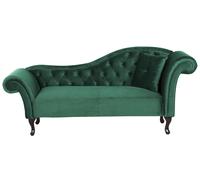 Right Hand Chaise Lounge Velvet Dark Green LATTES