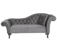 Right Hand Chaise Lounge Velvet Grey LATTES