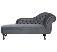 Right Hand Chaise Lounge Velvet Grey NIMES