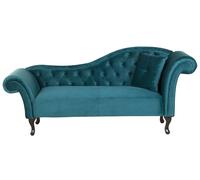 Beliani Right-Hand Chaise Longue Lattes Velvet Teal
