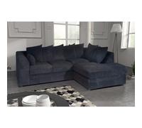 (Right Hand Corner, Black) Milo Jumbo Cord Corner Sofa