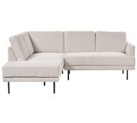 Corner Sofa 4 Seater BREDA Fabric Light Beige Right Hand